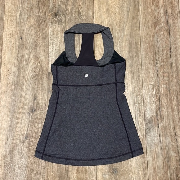 Lululemon Scoop Neck Tank - Heathered Coal Wee Stripe / Deep Coal - Picture 9 of 9